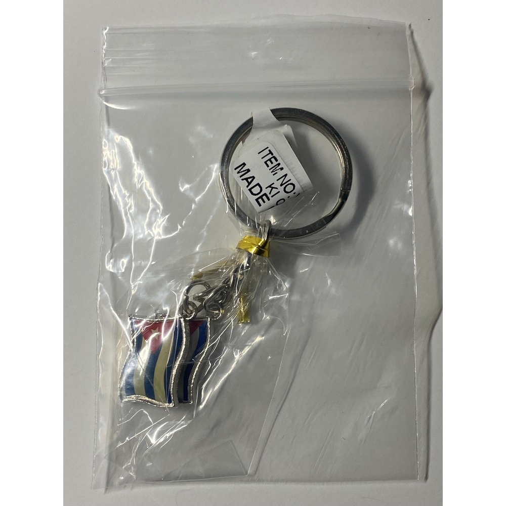 Cuba Double Flag Keychain Multicolor Cuban Pride Key Ring YG-1572/CU - Picture 3 of 6